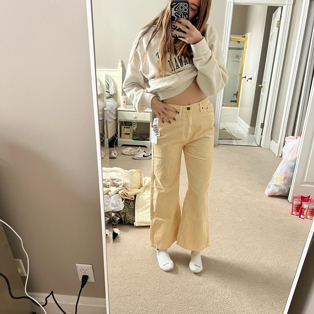 Cream corduroy urban outfitters pants